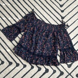 Skies Are Blue Off the Shoulder Shirt